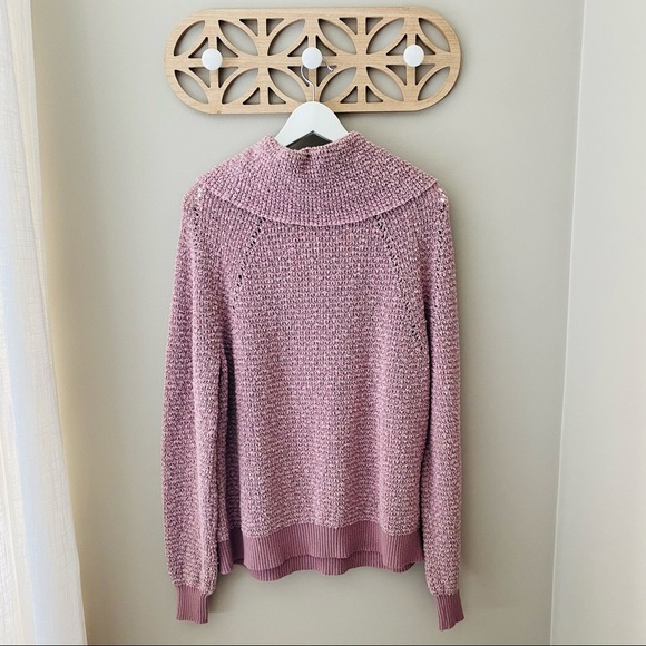 Free People Pullover Knit Cowl Sweater Purple Sz Medium - Picture 7 of 8